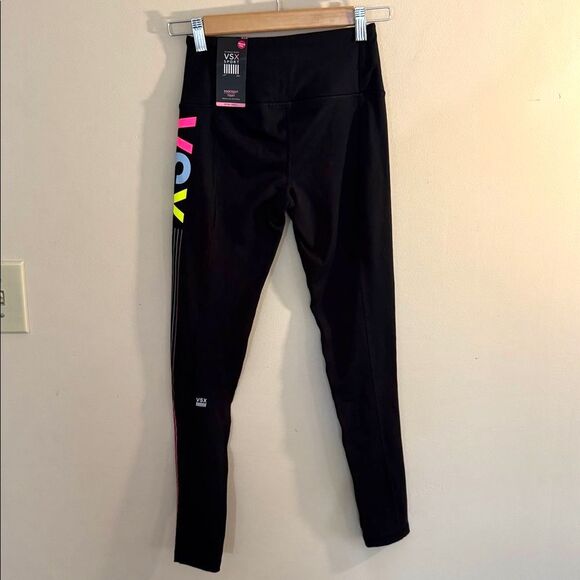 Victoria's Secret Leggings Knockout Tight Workout Pink Black Pockets XS Stretch - Picture 5 of 7